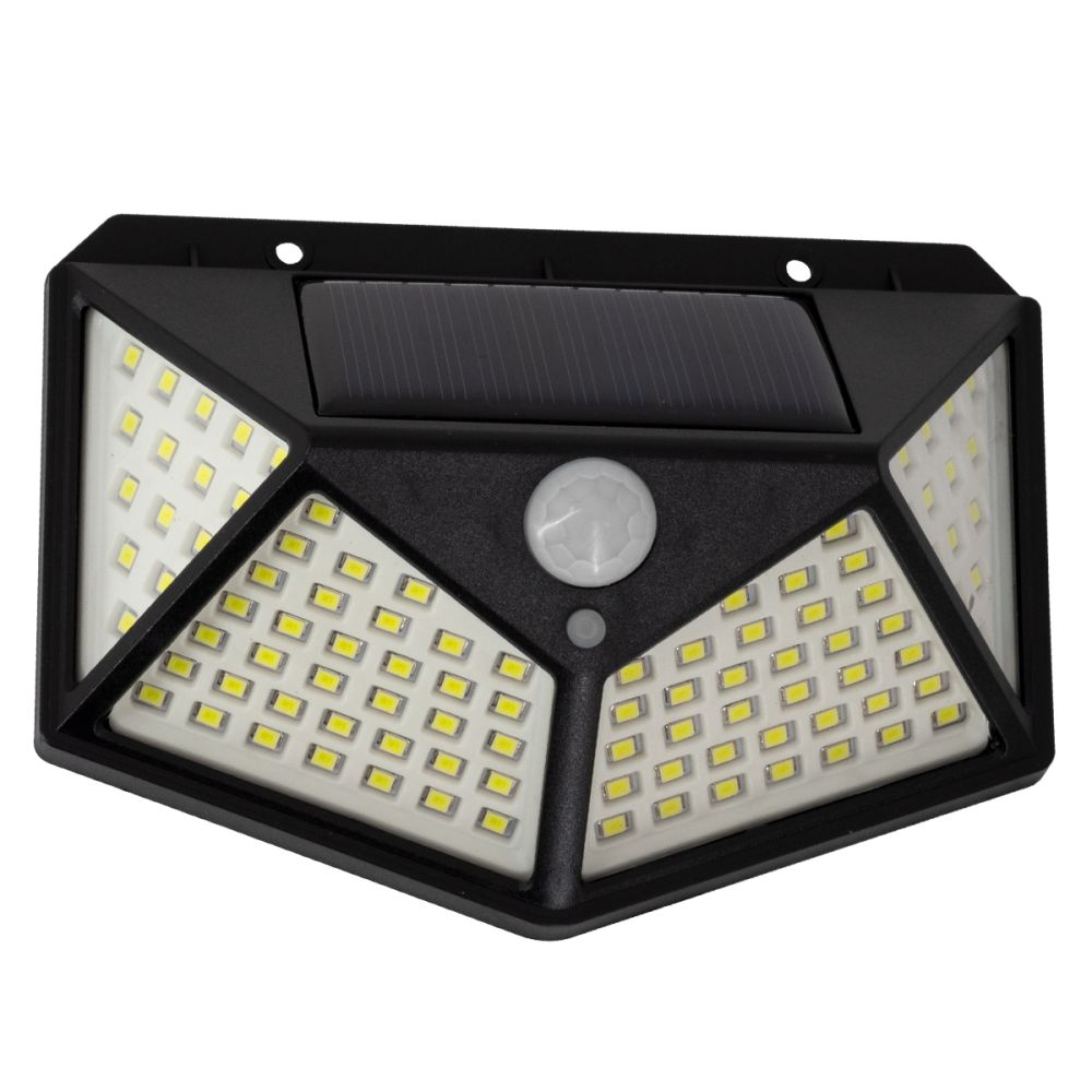 GLOBOSTAR® NOVAQ 71499 Προβολέας με Ανιχνευτή PIR / Αισθητήρα Κίνησης LED 10W 500lm 180° DC 5V με Φωτοβολταϊκό Panel 5V 0.3W & Επαναφορτιζόμενη Μπαταρία Li-ion 3.2V 1200mAh Αδιάβροχο IP65 Ψυχρό Λευκό 6000K - Sanan SMD Chip - Μαύρο - Μ13.6 x Π5.2 x Υ9.