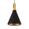 GLOBOSTAR® CALYPSO 01334-C Μοντέρνο Κρεμαστό Φωτιστικό Οροφής με Ντουί 1 x E27 AC 220-240V IP20 - Μαύρο & Μπρούτζινο  - Μ25 x Π25 x Υ40cm