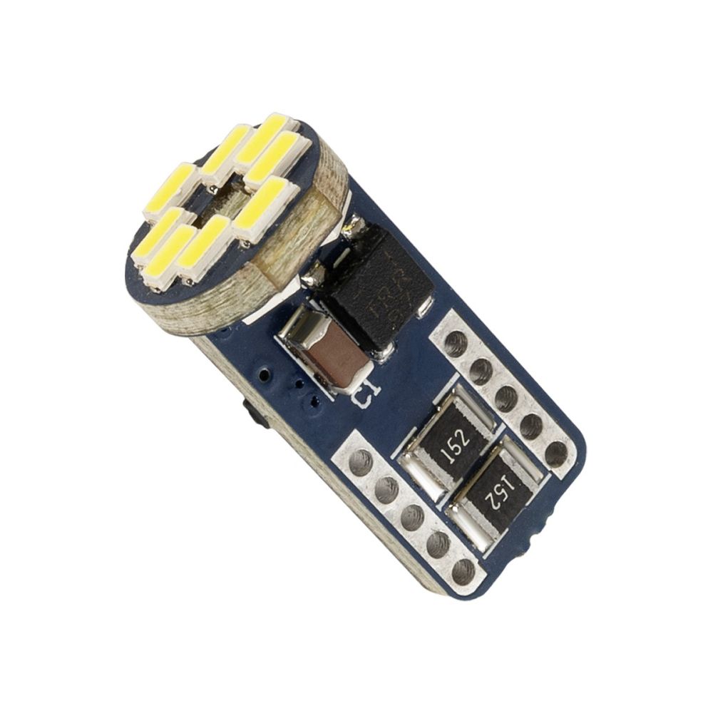 GLOBOSTAR® W5W-T10 81104 Λάμπα W5W T10 CANbus LED 1.2W 114lm 360° DC 12V IP20 Ψυχρό Λευκό 6000K - 12 x Epistar SMD4014 Chip - Μ1 x Π1 x Υ2.7cm - 1 Χρόνο Εγγύηση