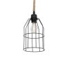 GLOBOSTAR® TALAH 203-0009 Vintage Κρεμαστό Φωτιστικό Οροφής με Ντουί 1 x E27 AC 220-240V IP20 - Μαύρο & Μπεζ - Μ15.5 x Π15.5 x Υ30cm