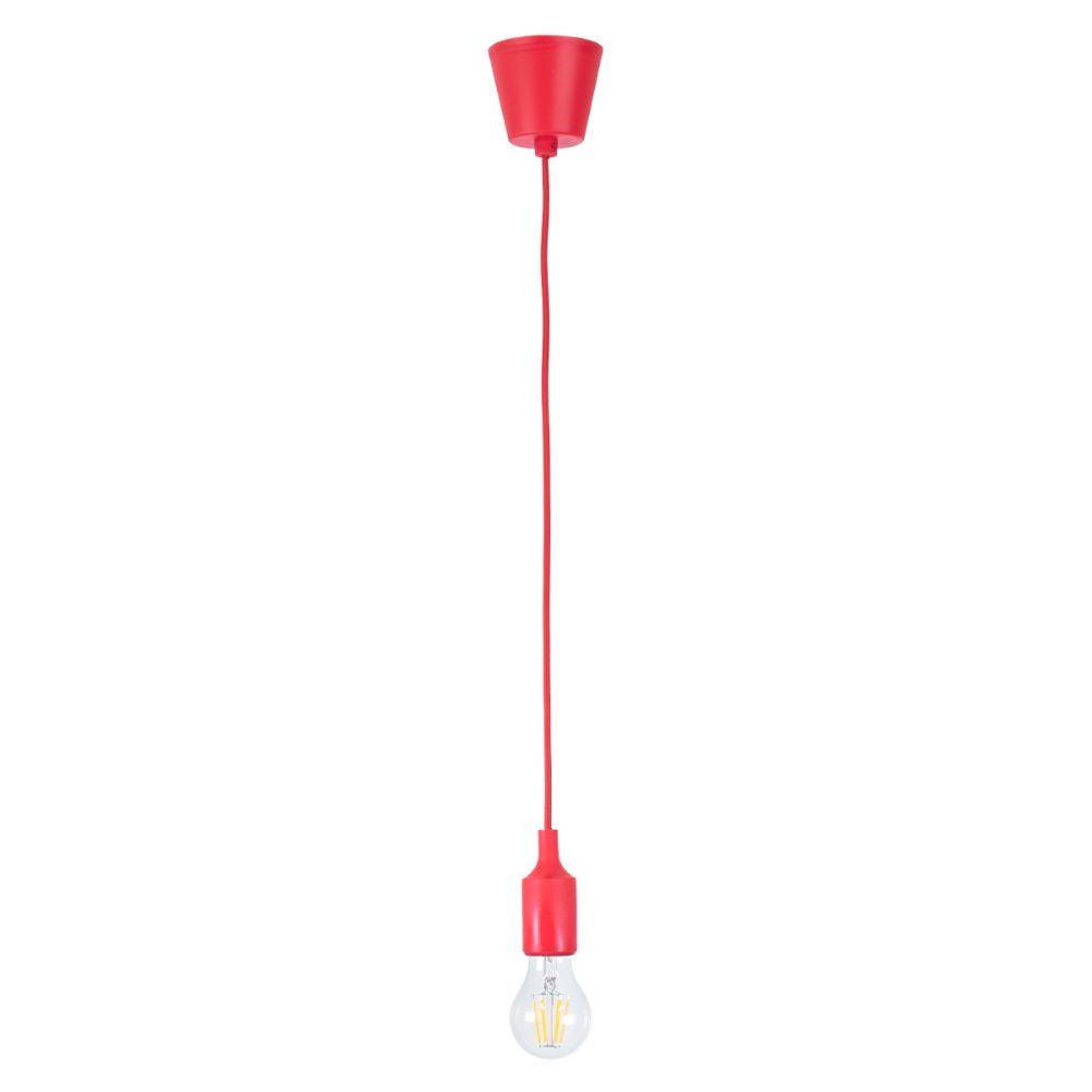 GLOBOSTAR® CABLITO 61551 Μοντέρνο Κρεμαστό Φωτιστικό Οροφής με Ντουί 1 x E27 AC 220-240V IP20 - Κόκκινο - Μ4 x Π4 x Υ110cm