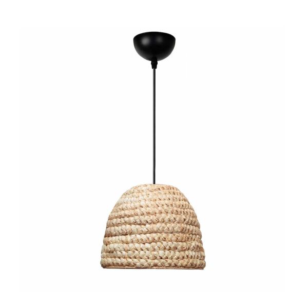 GLOBOSTAR® MEKA 204-0163 Boho Κρεμαστό Φωτιστικό Οροφής με Ντουί 1 x E27 AC 220-240V IP20 - Μπεζ - Μ30 x Π30 x Υ25cm