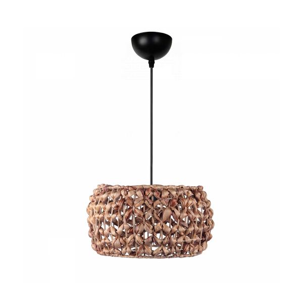 GLOBOSTAR® DARIO 204-0159 Boho Κρεμαστό Φωτιστικό Οροφής με Ντουί 1 x E27 AC 220-240V IP20 - Καφέ - Μ29 x Π29 x Υ16cm