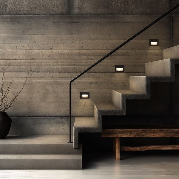 kelvo® STEPART KLV-101-0083 Μοντέρνο Χωνευτό Φωτιστικό Σκαλοπατιού - Διαδρόμου LED 6W 750lm 45° AC 220-240V Αδιάβροχο IP65 Θερμό Λευκό 2700K - Lumileds SMD Chip & TÜV SÜD Driver - Μαύρο Ματ - Μ11.5 x Π5.3 x Υ8.3cm / Q10.63 x 7.61cm - 5 Χρόνια Εγγύηση