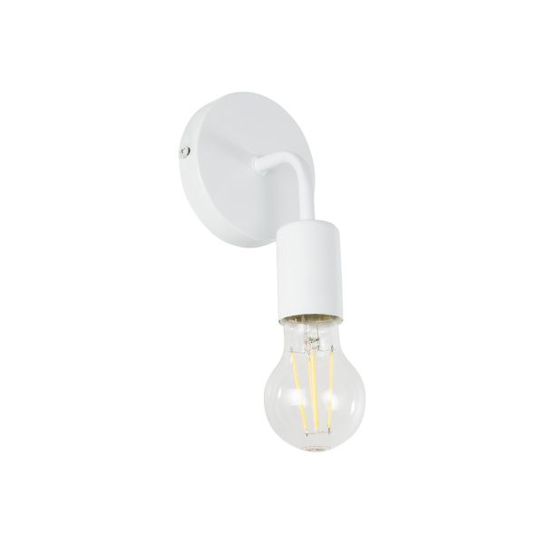 GloboStar® DON 01397 Vintage Επιτοίχιο Φωτιστικό Απλίκα Μονόφωτο 1 x E27 IP20 Λευκό Μέταλλο - Μ10 x Π7 x Υ16cm