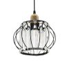 GLOBOSTAR® LUCERO 201-0078 Vintage Κρεμαστό Φωτιστικό Οροφής με Ντουί 1 x E27 AC 220-240V IP20 - Μαύρο & Διάφανο - Μ24 x Π24 x Υ24cm