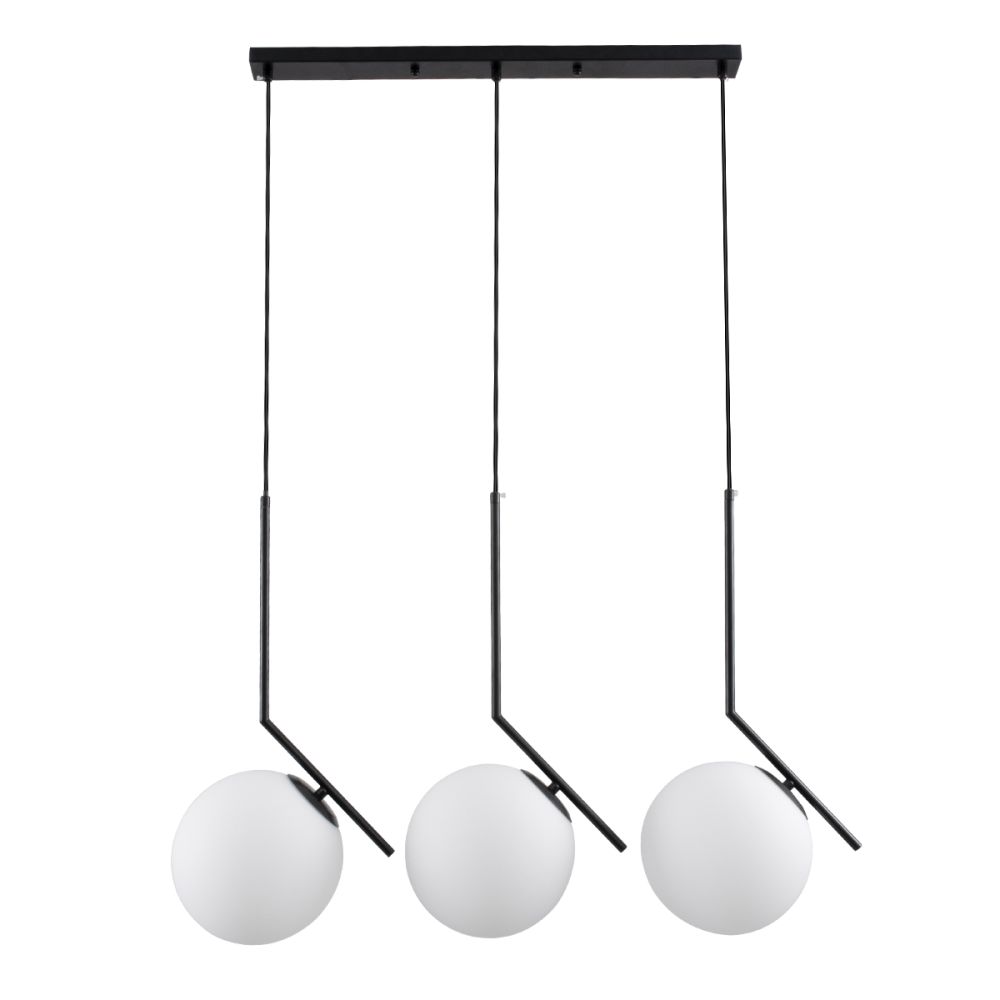 GLOBOSTAR® MONROE 00954 Μοντέρνο Κρεμαστό Φωτιστικό Οροφής με Ντουί 3 x E27 AC 220-240V IP20 - Μαύρο & Λευκό - Μ74 x Π25 x Υ50cm