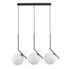 GLOBOSTAR® MONROE 00954 Μοντέρνο Κρεμαστό Φωτιστικό Οροφής με Ντουί 3 x E27 AC 220-240V IP20 - Μαύρο & Λευκό - Μ74 x Π25 x Υ50cm