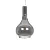 GLOBOSTAR® ΤΟΝΕ 206-0034 Μοντέρνο Κρεμαστό Φωτιστικό Οροφής με Ντουί 1 x E27 AC 220-240V IP20 - Μαύρο Φιμέ - Μ20 x Π20 x Υ36cm