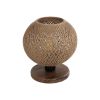GLOBOSTAR® BOWL 204-0087 Μοντέρνο Επιτραπέζιο Φωτιστικό Πορτατίφ με Ντουί 1 x E27 AC 220-240V IP20 - Καφέ & Μπεζ - Μ22 x Π22 x Υ23cm