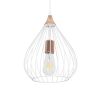 GLOBOSTAR® RADIARO 201-0014 Vintage Κρεμαστό Φωτιστικό Οροφής με Ντουί 1 x E27 AC 220-240V IP20 - Λευκό & Χάλκινο - Μ26 x Π26 x Υ35cm