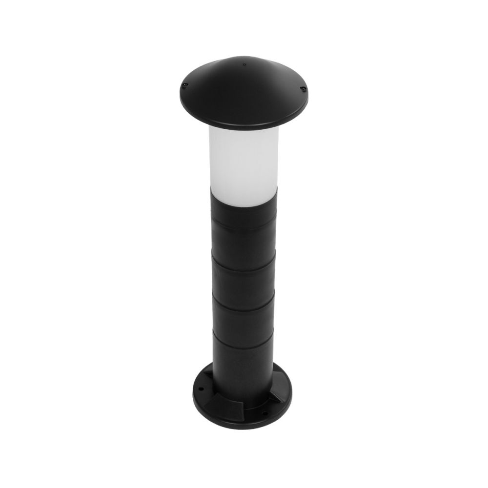 GloboStar® GARDENIO 203-0248 Μοντέρνο Επιδαπέδιο Φωτιστικό Κολωνάκι Κήπου Μονόφωτο 1 x E27 IP44 Μαύρο Πλαστικό - Μ17 x Π17 x Υ58cm