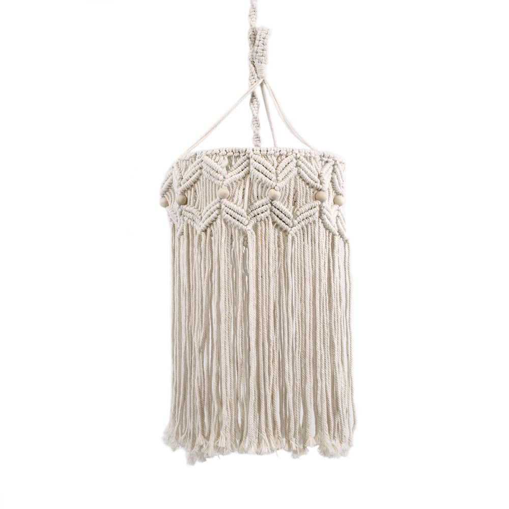 GLOBOSTAR® CONGO 36206 Boho Κρεμαστό Φωτιστικό Οροφής με Ντουί 1 x E27 AC 220-240V IP20 - Μπεζ - Μ30 x Π30 x Υ50cm
