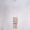 GLOBOSTAR® ZAMBIA 36208 Boho Κρεμαστό Φωτιστικό Οροφής με Ντουί 1 x E27 AC 220-240V IP20 - Μπεζ - Μ30 x Π30 x Υ60cm