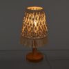 GLOBOSTAR® RWANDA 36210 Boho Επιτραπέζιο Φωτιστικό Πορτατίφ με Ντουί 1 x E27 AC 220-240V IP20 - Μπεζ & Καφέ - Μ15 x Π15 x Υ30cm
