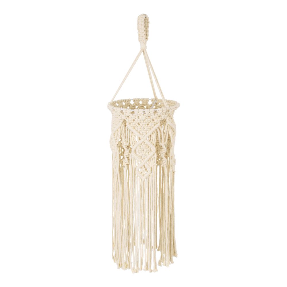 GLOBOSTAR® BAHRI 36211 Boho Κρεμαστό Φωτιστικό Οροφής με Ντουί 1 x E27 AC 220-240V IP20 - Μπεζ - Μ20 x Π20 x Υ65cm