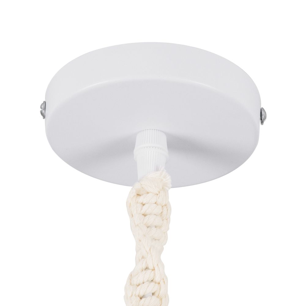 GLOBOSTAR® SHAQRA 36215 Μοντέρνο Κρεμαστό Φωτιστικό Οροφής με Ντουί 1 x E27 AC 220-240V IP20 - Μπεζ & Λευκό - Μ4 x Π4 x Υ110cm