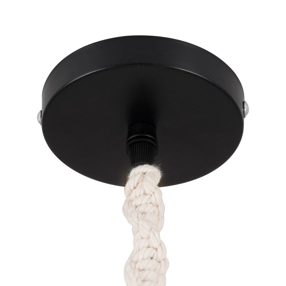 GLOBOSTAR® SHAQRA 36216 Μοντέρνο Κρεμαστό Φωτιστικό Οροφής με Ντουί 1 x E27 AC 220-240V IP20 - Μπεζ & Μαύρο - Μ4 x Π4 x Υ110cm