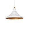 GLOBOSTAR® MARBLE 203-0098 Μοντέρνο Κρεμαστό Φωτιστικό Οροφής με Ντουί 1 x E27 AC 220-240V IP20 - Λεύκο & Χρυσό - Μ30 x Π30 x Υ20cm