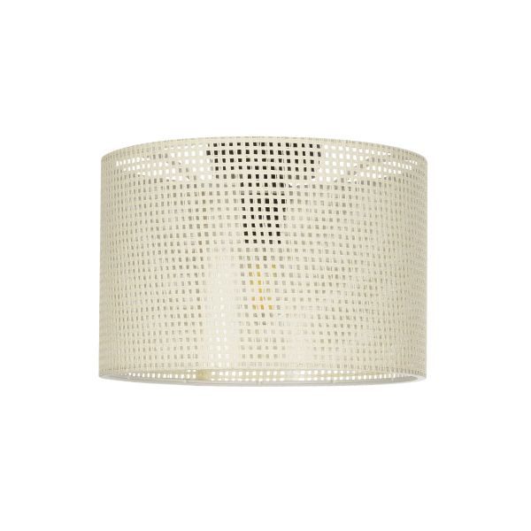 GloboStar® CILIO 203-0150 Μοντέρνο Φωτιστικό Οροφής Καπέλο Μονόφωτο 1 x E27 IP20 Λευκό Διάτρητο Ύφασμα - Μ30 x Π30 x Υ22cm