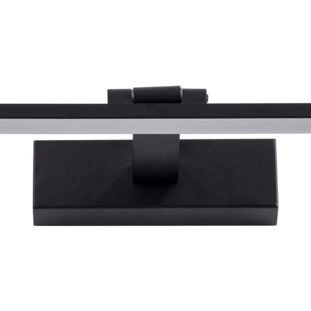 GLOBOSTAR® ELLIS 60444 Μοντέρνο Φωτιστικό Τοίχου - Απλίκα Καθρέπτη Μπάνιου LED 12W 1400lm 120° AC 220-240V IP44 Φυσικό Λευκό 4500K - Lumileds SMD Chip & TÜV SÜD Driver - Μαύρο Ματ - Μ60 x Π16 x Υ6cm - 3 Χρόνια Εγγύηση