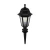 GloboStar® VITRO 203-0193 Vintage Καρφωτό Φωτιστικό Φαναράκι Μονόφωτο 1 x E27 IP44 Μαύρο & Διάφανο Πλαστικό - Μ17 x Π17 x Υ55cm