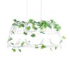 GLOBOSTAR® NEST 01644 Vintage Κρεμαστό Φωτιστικό Οροφής με Ντουί 2 x E27 AC 220-240V IP20 - Λευκό & Πράσινο - Μ73.6 x Π37.5 x Y38cm