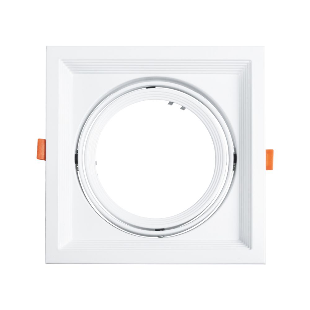 GLOBOSTAR® VITA 77852 Χωνευτή Κινούμενη Βάση για Σποτ AR111 για Ντουί GU10/GU5.3 IP20 - Λευκό - Μ18 x Π18 x Υ4.5cm / Q17.5 x 17.5cm