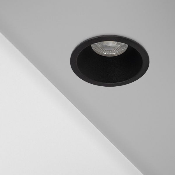 kelvo® DELTA 60629 Χωνευτό Κινούμενο Φωτιστικό Downlight Σποτ με Ντουί 1 x GU10 AC 220-240V IP20 - Μαύρο Ματ - Μ8.5 x Π8.5 x Υ3.5cm / Q7.5cm