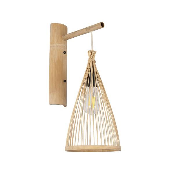 GLOBOSTAR® ARIDA 01970 Boho Φωτιστικό Τοίχου - Απλίκα με Ντουί 1 x E27 AC 220-240V IP20 - Μπεζ - Μ21 x Π30 x Υ55cm