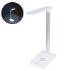 GLOBOSTAR® ONO 76532 Μοντέρνο Επιτραπέζιο Φωτιστικό Γραφείου με Ασύρματη Φόρτιση 10W 2A LED 3.5W 350lm 90° DC 5V με USB-C IP20 Ρυθμιζόμενο Λευκό CCT με Αφή 2700K/4500K/6000K Dimmable - Sanan SMD Chip - Λευκό - Μ18 x Π12 x Υ36cm - 2 Χρόνια Εγγύηση