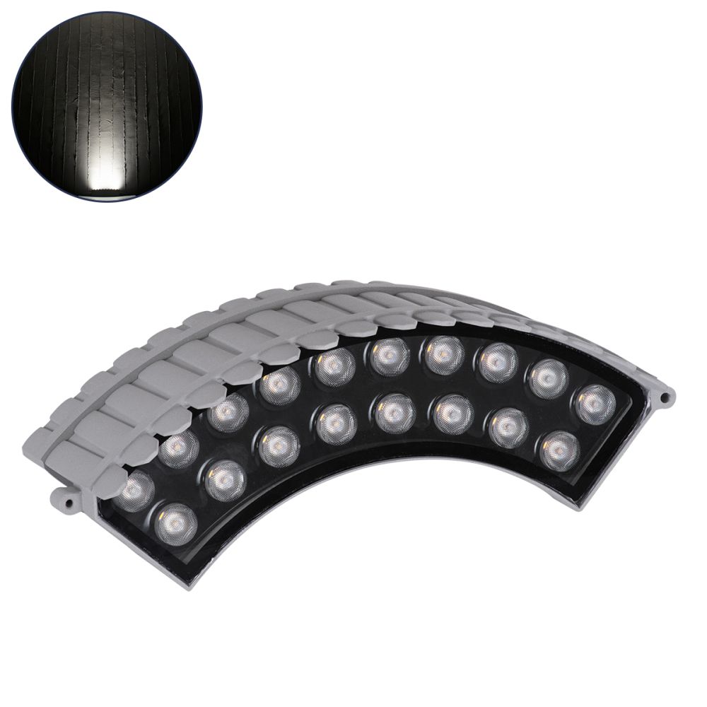 GLOBOSTAR® TREEJINA 90691 Κυρτή Μπάρα Φωτισμού Wall Washer για Φυτά - Δέντρα LED 18W 1710lm 10° DC 24V Αδιάβροχο IP67 Φυσικό Λευκό 4500K Dimmable - Bridgelux SMD Chip - Γκρι - Μ29 x Π11 x Υ10.5cm - 3 Χρόνια Εγγύηση