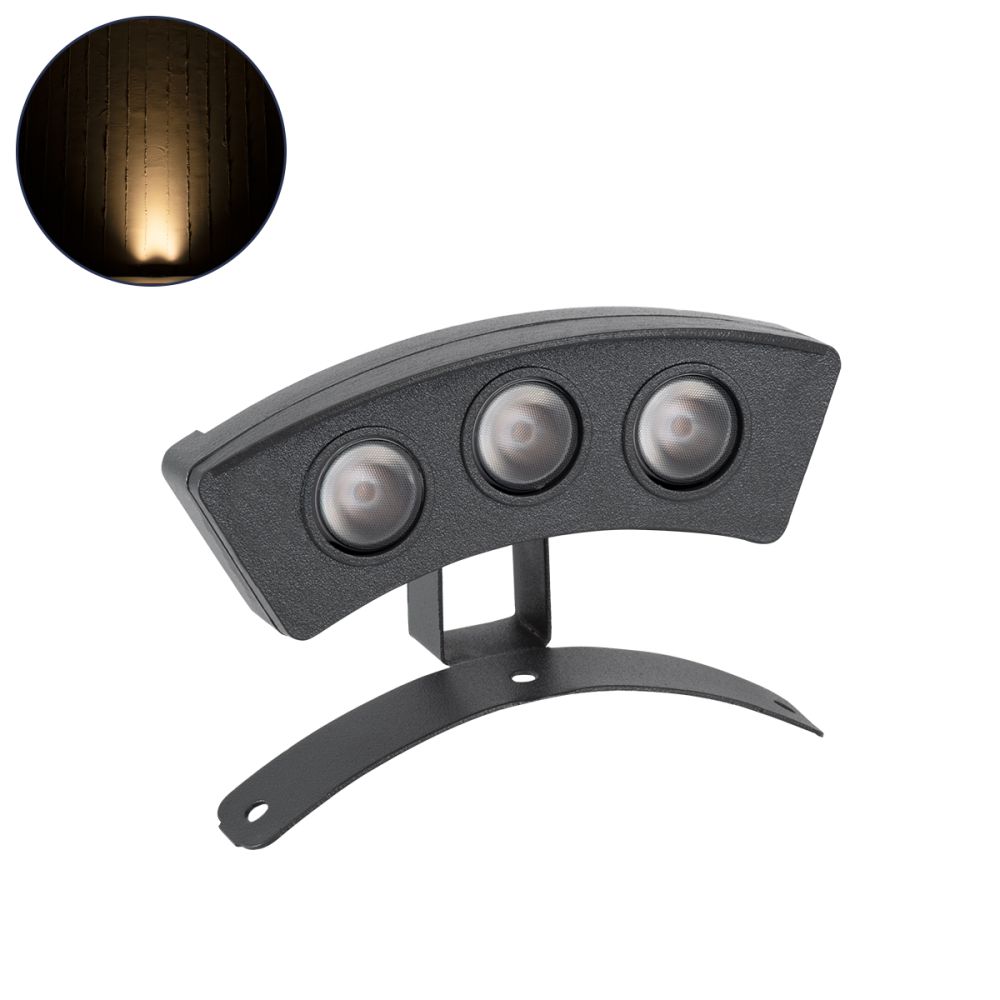 GLOBOSTAR® TREEPLANTE 90515 Κυρτή Μπάρα Φωτισμού Wall Washer για Φυτά - Δέντρα LED 3W 330lm 15° DC 24V Αδιάβροχο IP67 Θερμό Λευκό 2700K Dimmable - Bridgelux SMD Chip - Γκρι Ανθρακί - Μ11 x Π3 x Υ8.2cm - 3 Χρόνια Εγγύηση