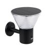 GLOBOSTAR® VEGGIE 90530 Μοντέρνο Φωτιστικό Τοίχου - Απλίκα LED 10W 330lm 120° με Ενσωματωμένο Φωτοβολταϊκό Panel 6V 2W & Επαναφορτιζόμενη Μπαταρία Li-ion 3.2V 1800mAh με Αισθητήρα Ημέρας-Νύχτας Αδιάβροχο IP65 Ψυχρό Λευκό 6000K - Μαύρο- Μ23 x Π30 x Υ25