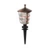GloboStar® ZARDIN 203-0228 Vintage Καρφωτό Φωτιστικό Φαναράκι Μονόφωτο 1 x E27 IP44 Χάλκινο & Διάφανο Πλαστικό - Μ17 x Π17 x Υ50cm