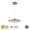 GLOBOSTAR® BARON 60886 Μοντέρνο Κρεμαστό Φωτιστικό Οροφής LED 12W 1440lm 120° AC 220-240V IP20 Ρυθμιζόμενο Λευκό CCT με On/Off 2700K/4500K/6000K - Lumileds SMD Chip - Χρυσό - Μ25 x Π25 x Υ8cm - 3 Χρόνια Εγγύηση
