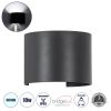 GLOBOSTAR® AXIS-R 60642 Μοντέρνο Φωτιστικό Τοίχου - Απλίκα LED 10W 1250lm 5°/60° AC 220-240V Αδιάβροχο IP65 Ψυχρό Λευκό 6000K - Bridgelux COB Chip & TÜV SÜD Driver - Γκρι Ανθρακί Ματ - Μ10 x Π10 x Υ10cm - 5 Χρόνια Εγγύηση