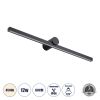GLOBOSTAR® ROSA 60450 Μοντέρνο Φωτιστικό Τοίχου - Απλίκα Καθρέπτη Μπάνιου LED 12W 1400lm 120° AC 220-240V IP20 Φυσικό Λευκό 4500K - Lumileds SMD Chip & TÜV SÜD Driver - Μαύρο Ματ - Μ60 x Π15 x Υ7cm - 3 Χρόνια Εγγύηση