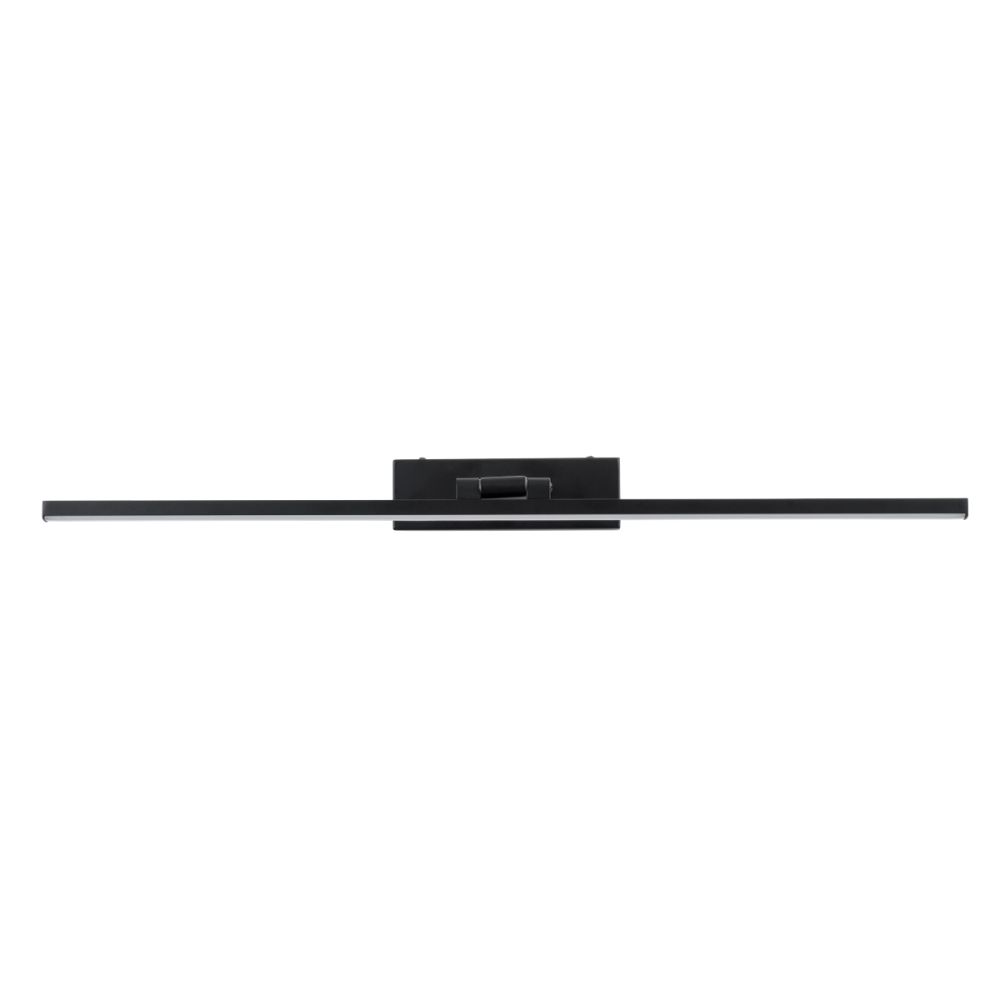 GLOBOSTAR® ELLIS 60444 Μοντέρνο Φωτιστικό Τοίχου - Απλίκα Καθρέπτη Μπάνιου LED 12W 1400lm 120° AC 220-240V IP44 Φυσικό Λευκό 4500K - Lumileds SMD Chip & TÜV SÜD Driver - Μαύρο Ματ - Μ60 x Π16 x Υ6cm - 3 Χρόνια Εγγύηση