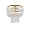 GLOBOSTAR® CRYSTAL 203-0028 Κλασικό Κρεμαστό Φωτιστικό Οροφής με Ντουί 3 x E27 AC 220-240V IP20 - Χρυσό & Διάφανο - Μ41 x Π41 x Υ40cm