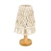 GLOBOSTAR® RWANDA 36210 Boho Επιτραπέζιο Φωτιστικό Πορτατίφ με Ντουί 1 x E27 AC 220-240V IP20 - Μπεζ & Καφέ - Μ15 x Π15 x Υ30cm