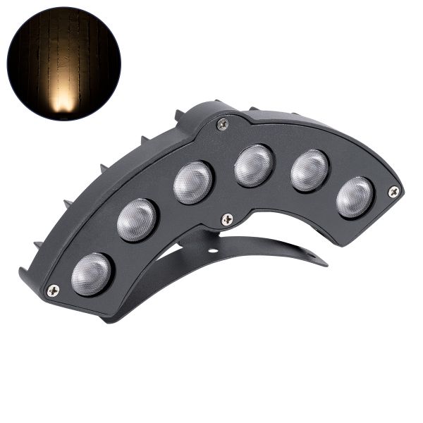 GLOBOSTAR® TREEGINA 90679 Κυρτή Μπάρα Φωτισμού Wall Washer για Φυτά - Δέντρα LED 6W 660lm 30° DC 24V Αδιάβροχο IP65 Θερμό Λευκό 2700K Dimmable - Bridgelux SMD Chip - Γκρι Ανθρακί - Μ18 x Π3.5 x Υ7cm - 3 Χρόνια Εγγύηση