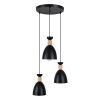 GLOBOSTAR® AVA 61572 Μοντέρνο Κρεμαστό Φωτιστικό Οροφής με Ντουί 3 x E27 AC 220-240V IP20 - Μαύρο & Μπεζ - Μ35 x Π35 x Υ130cm