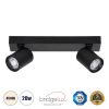 GLOBOSTAR® LEONARDO 60346 Μοντέρνο Φωτιστικό Οροφής LED 20W 2400lm 60° AC 220-240V IP20 Φυσικό Λευκό 4500K - Bridgelux COB - Μαύρο - Μ32 x Π7 x Υ11.8cm - 5 Χρόνια Εγγύηση