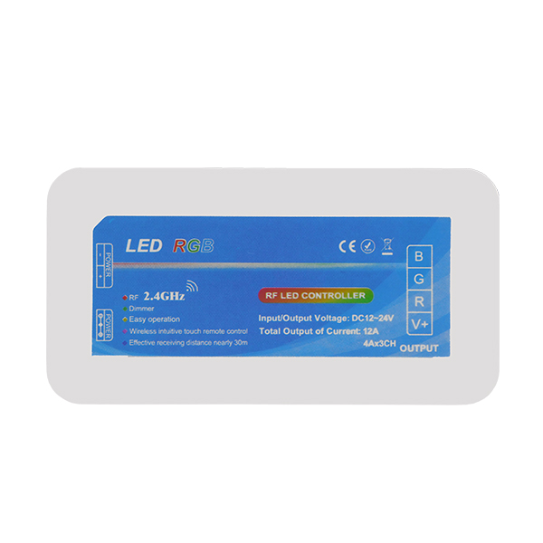 Ασύρματος LED RGB Controller με Χειριστήριο Τοίχου Αφής 2.4G RF 12v (432w) - 24v (864w) DC για Τρία Group GloboStar 04053