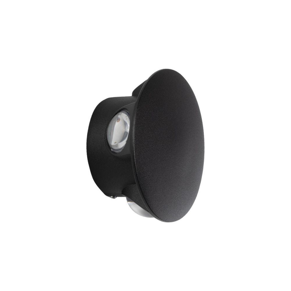 GLOBOSTAR® SOL 60689 Μοντέρνο Φωτιστικό Τοίχου - Απλίκα LED 8W 1000lm 30° AC 220-240V Αδιάβροχο IP65 Θερμό Λευκό 2700K - CREE XPE Chip & TÜV SÜD Driver - Μαύρο Ματ - Μ10 x Π5 x Υ10cm - 5 Χρόνια Εγγύηση