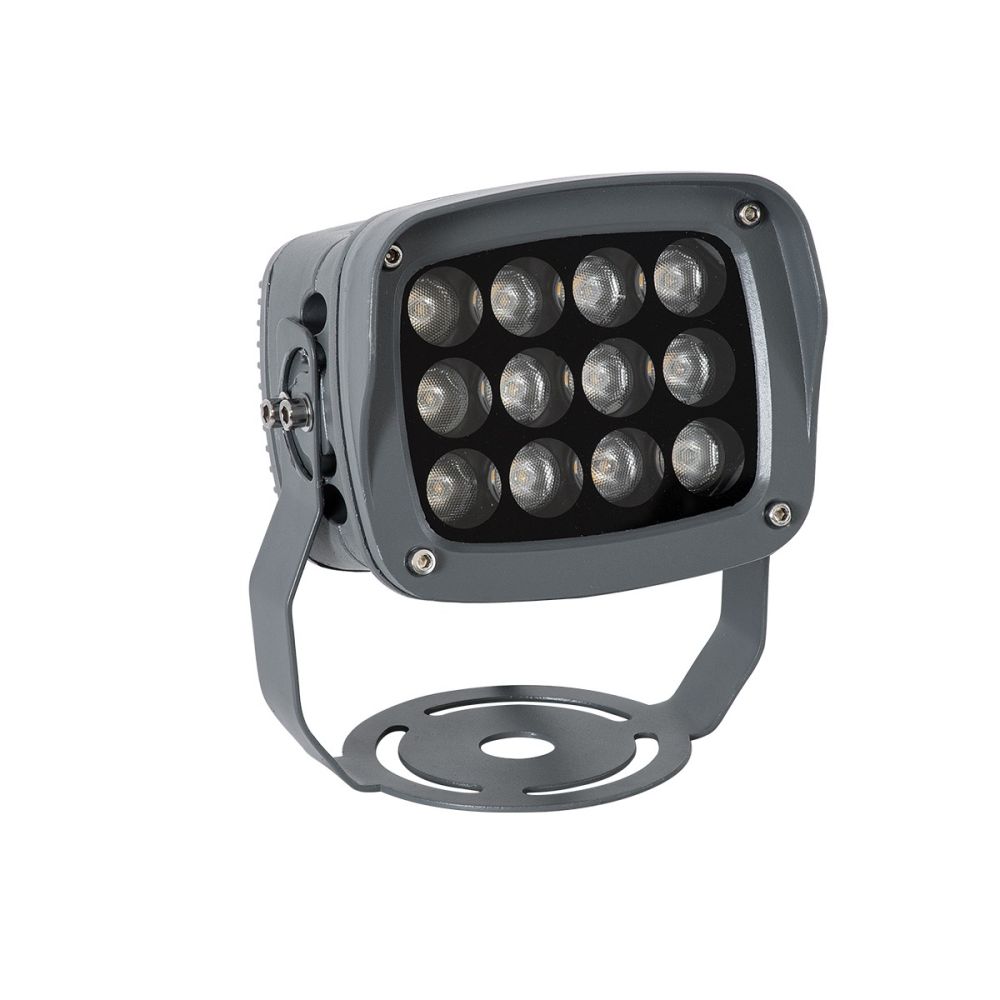 GLOBOSTAR® FLOODXENA 90122 Προβολέας Σποτ Wall Washer LED 12W 1380lm 10° AC 220-240V Αδιάβροχο IP65 Φυσικό Λευκό 4500K - Bridgelux SMD Chip - Γκρι Ανθρακί Ματ - Μ13.5 x Π11.5 x Υ15cm - 3 Χρόνια Εγγύηση