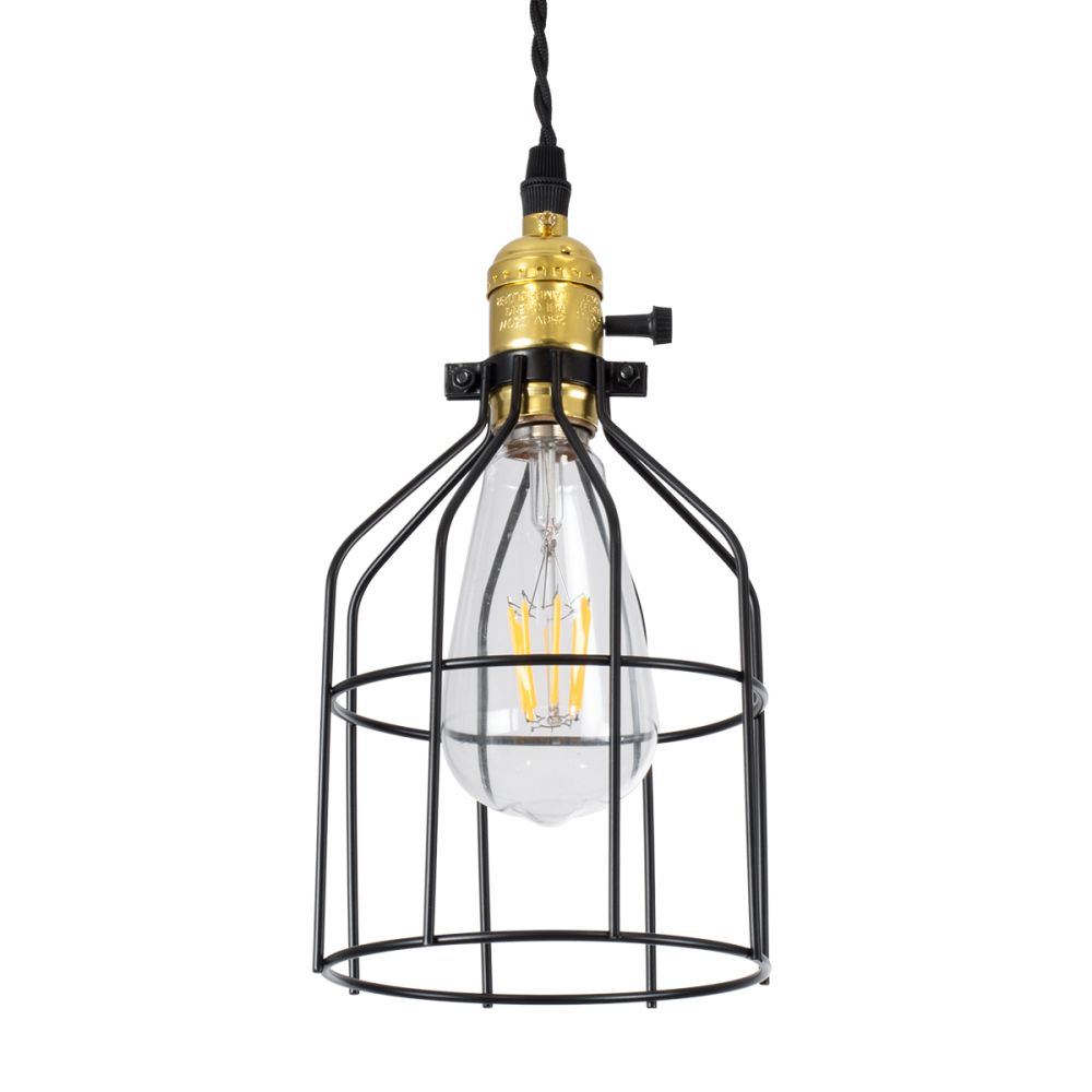 GLOBOSTAR® GALOT 01179 Vintage Κρεμαστό Φωτιστικό Οροφής με Ντουί 1 x E27 AC 220-240V IP20 - Μαύρο & Χρυσό - Μ13.5 x Π13.5 x Y16cm
