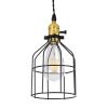 GLOBOSTAR® GALOT 01179 Vintage Κρεμαστό Φωτιστικό Οροφής με Ντουί 1 x E27 AC 220-240V IP20 - Μαύρο & Χρυσό - Μ13.5 x Π13.5 x Y16cm