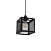 GLOBOSTAR® JAULA 204-0181 Μοντέρνο Κρεμαστό Φωτιστικό Οροφής Μονόφωτο 1 x E27 AC 220-240V IP20 Μαύρο - Μ16 x Π16 x Υ16cm